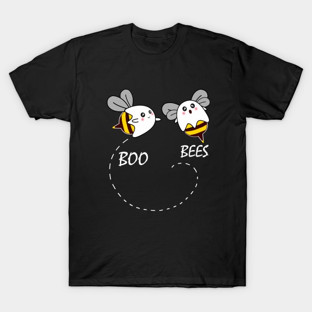 boo bees ghost halloween tshirt and mask, boo bees gift T-Shirt by Collagedream